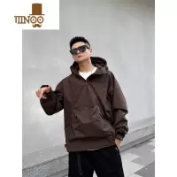 YANXU日系户外防水多口袋青年工装连帽夹克男士秋季休闲潮流冲锋衣外套
