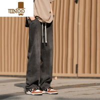 YANXU@ 渐变牛仔裤男秋季新款美式高街痞帅宽松直筒水洗长裤