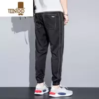 YANXU潮牌夏季冰丝休闲裤子男士薄款透气速干宽松运动潮流束脚长裤