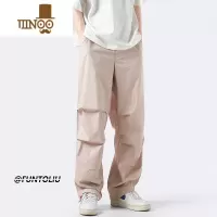 YANXU美式伞兵休闲裤男秋季新款凉感机能多巴胺长裤潮牌小众阔腿直筒裤