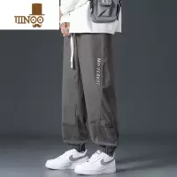 YANXU日系束脚裤子男夏季潮牌宽松运动九分裤款美式机能风休闲长裤