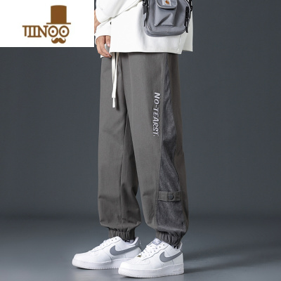 YANXU日系束脚裤子男夏季潮牌宽松运动九分裤款美式机能风休闲长裤