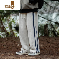 YANXU夏季直筒宽松长裤高街潮牌百搭灰色卫裤运动裤子港风休闲裤男