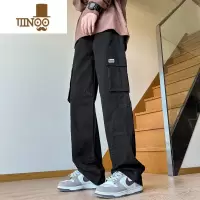 YANXU阔腿工装裤男秋季新款美式高街宽松直筒裤子潮牌痞帅百搭休闲长裤