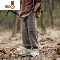YANXU秋季山系裤子男士痞帅休闲裤宽松复古束脚长裤高街潮牌直筒工装裤