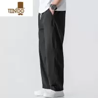 YANXUWOODSOON男士休闲裤直筒垂感冰丝长裤夏季薄款美式高街阔腿运动裤