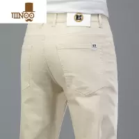 YANXU高端男装休闲裤男士韩版潮流夏季薄款冰丝宽松直筒纯色弹力长裤子