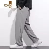 YANXU新款直筒休闲裤男垂坠感宽松大码西裤阔腿长裤夏季薄款裤子