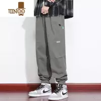 YANXU束脚工装裤男夏季薄款潮牌九分运动裤子男款宽松阔腿休闲长裤