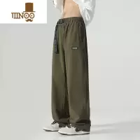 YANXU日系直筒工装裤男生秋季休闲裤潮牌盐系男友风宽松阔腿长裤子