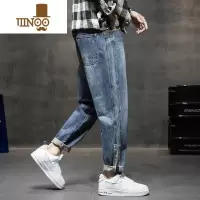 YANXU潮牌宽松牛仔裤男韩版潮流ins小脚哈伦裤痞帅休闲时尚款长裤