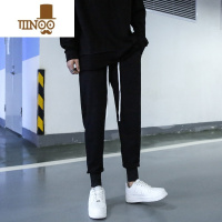 YANXU束脚裤男休闲裤男士黑色宽松潮牌男生裤子男款长裤卫裤男生运动裤