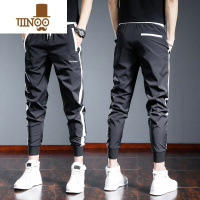 YANXU高端休闲裤男速干裤韩版潮流宽松束脚弹力抽绳夏季薄款松紧腰长裤