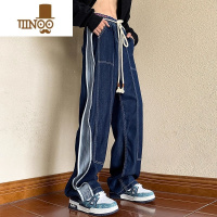 YANXU特大码300斤牛仔裤男装夏季ins潮牌美式高街宽松阔腿直筒休闲长裤