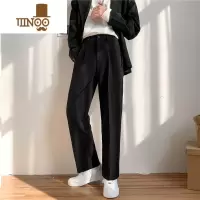 YANXU西装裤子男士夏季冰丝薄款垂坠感直筒宽松阔腿小西裤休闲长裤