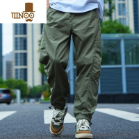 YANXU工装裤男士夏季薄款美式潮牌高街直筒束脚宽松休闲长裤子男
