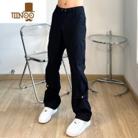 YANXUFILFR国潮高街纽扣设计感工装裤男微喇叭显瘦ins潮牌直筒vibe裤子