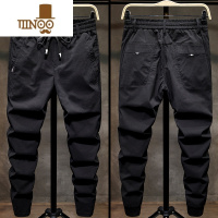 YANXU男装束脚休闲裤男士修身弹力2023新款冰丝小脚长裤子潮牌夏季薄款