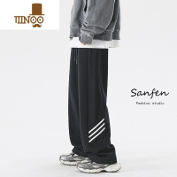 YANXU三分焦点 潮牌卫裤男宽松直筒秋季新款抽绳束脚运动男士休闲裤子