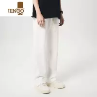 YANXU美式黑色裤子男女高街宽松休闲裤直筒裤ins运动长裤潮卫裤夏季薄