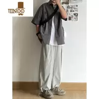 YANXUB东日系男装夏季山系户外速干垂感长裤休闲宽松褶皱可束脚工装裤