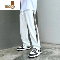 YANXU男士裤子潮牌夏季薄款垂感冰丝运动裤宽松直筒长裤百搭阔腿休闲裤