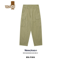 YANXUJNXS/日系口袋工装裤男女秋季潮牌宽松直筒阔腿休闲裤子