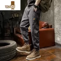 YANXU男士裤子夏季薄款工装裤男宽松大码潮牌束脚裤美式运动休闲裤男款