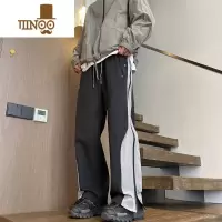 YANXU侧链vibe冲锋裤男秋季小众设计感直筒撞色长裤潮牌宽松美式休闲裤