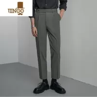 YANXU秋款高腰韩版商务正装西裤男修身休闲九分男士西装裤裤子弹力免烫
