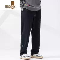 YANXUWP秋季直筒宽松休闲裤男潮流钢印字母阔腿卫裤厚款大码长裤子