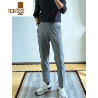 YANXU乌素mirror 设计感弹力松紧腰休闲正装商务修身小脚西裤锥形裤男