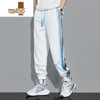 YANXU速干运动裤男条纹宽松束脚白色卫裤韩版潮流秋季休闲裤子