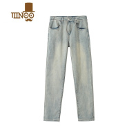 YANXU2023新高个子男生加长男裤120宽松直筒黄泥牛仔裤男拖地弹力长裤