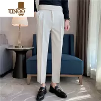 YANXU意式显瘦显腿长商务休闲西裤设计感双刀廓尔格西装裤男裤子