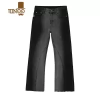YANXUGZ37|2021四季款新品 韩版撞色扎染渐变微喇叭休闲牛仔裤