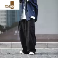 YANXU你初恋老王 潮牌日系抽绳束脚阔腿工装裤男女阿美咔叽宽松长裤ins