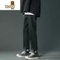 YANXU牛仔裤男款直筒宽松夏季潮牌黑色裤子男士薄款小脚修身休闲长裤男