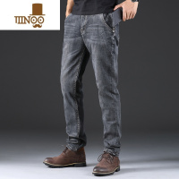 YANXU夏季薄款烟灰色牛仔裤男直筒宽松高端款休闲中年男士长裤子潮