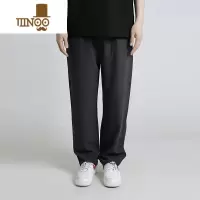 YANXU夏季薄款休闲西裤宽松男长裤子抽绳皱百搭纯色女垂坠感街舞