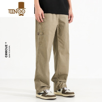 YANXUCeecuz复古水洗直筒工装裤男2023春季新款百搭潮流宽松阔腿长裤子