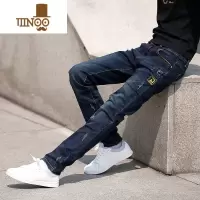 YANXU2023夏季蓝色牛仔裤男款韩版修身小脚裤子男士潮流休闲直筒长裤