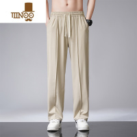YANXUsuecx薄款冰丝长裤子男速干休闲直筒美式夏季新款宽松阔腿卫裤潮