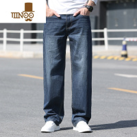 YANXU夏季薄款宽松牛仔裤男直筒男士休闲长裤加肥加大码胖子阔腿裤