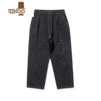 YANXUGBOY日系工装裤男潮牌直筒宽松裤子复古纯色百搭潮流休闲长裤