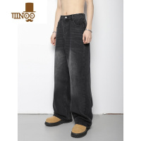 YANXUPLTH*直筒宽松水洗做旧长裤百搭显腿长韩系街头时尚男女ins牛仔裤