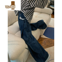 YANXUahyala美式复古阔腿牛仔裤男女高街垂感直筒长裤经典老爹拖地裤子