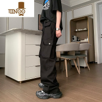YANXUHualun夏天美式工装裤潮牌阔腿长裤男生痞帅高街oversize裤子
