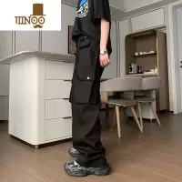 YANXUHualun夏天美式工装裤潮牌阔腿长裤男生痞帅高街oversize裤子