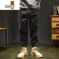 YANXU潮牌新款弹力休闲裤男宽松大码小脚哈伦束脚工装长裤子
